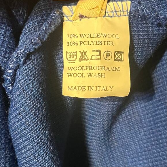 Moda Firenze Royal Blue Wool Button Front  Blazer Sweater Jacket S Italy Classic - Picture 7 of 9